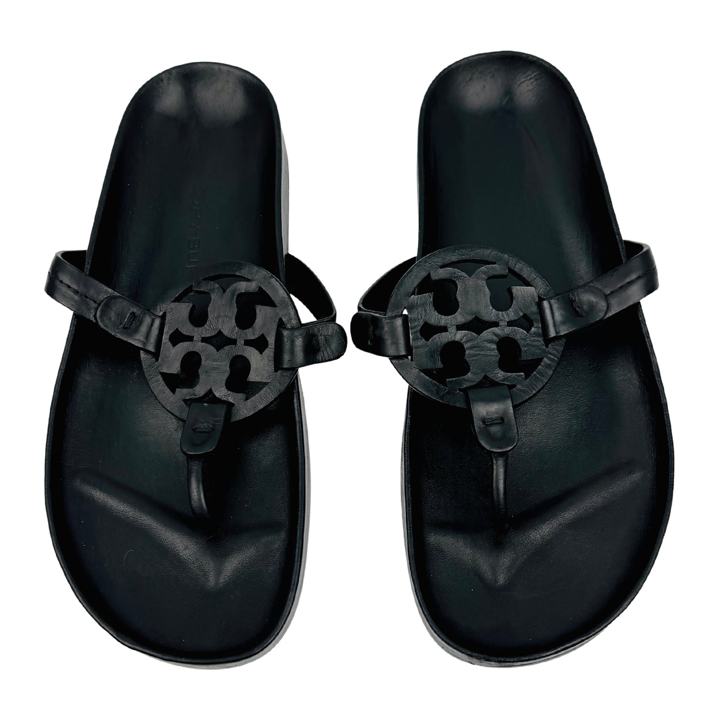 Tory Burch Miller Cloud Triple Black Slippers (Size 38)