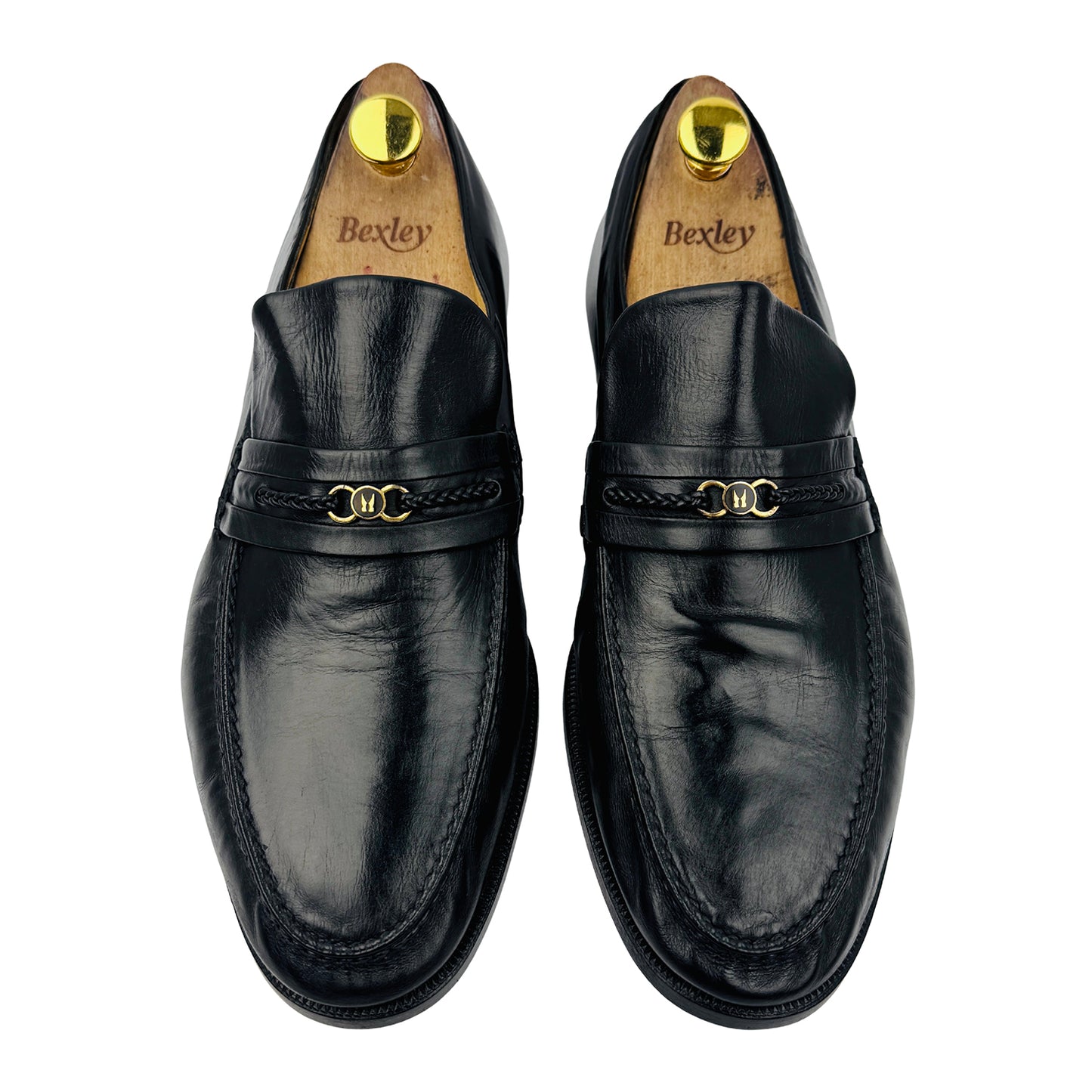 Moreschi X Russell Bromley Volcano Black Leather Loafers (Size 43.5)