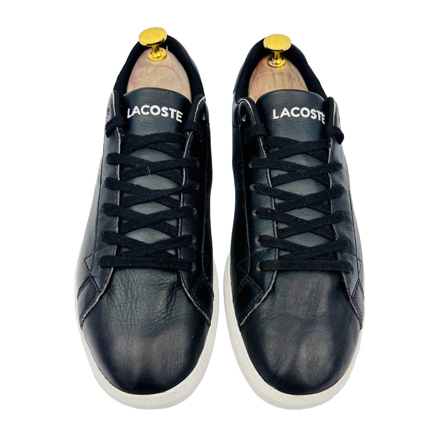 Front image of Lacoste Men's Black and White Graduate Sneakers (Size 42) - 7-31SPM009602