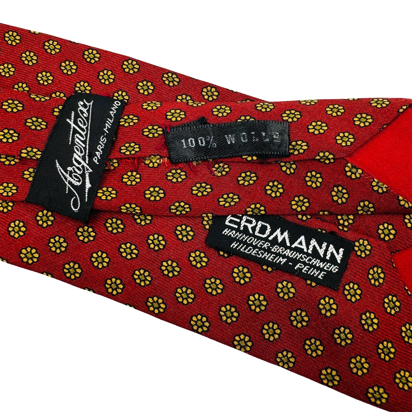 Argentex Red 'Floral Medallion Pattern' Tie (Size Regular)