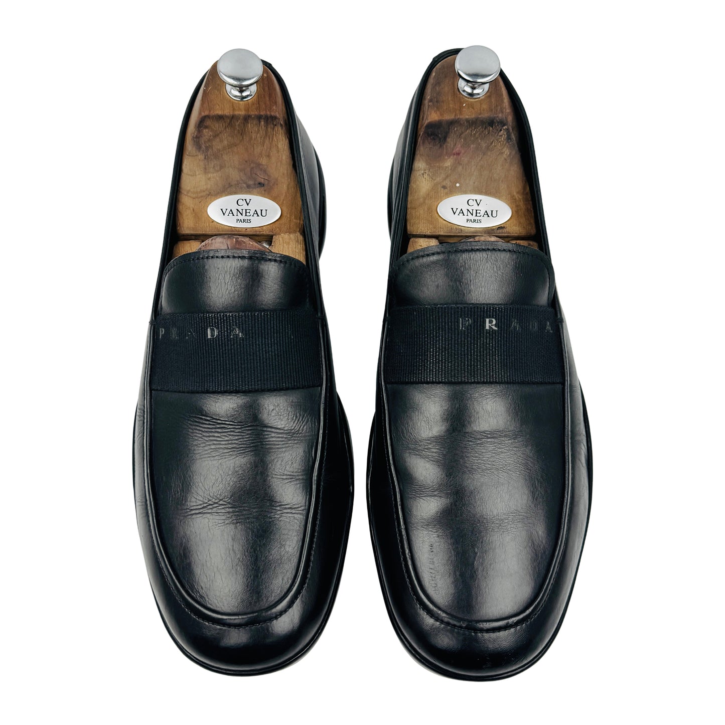 Prada Men's Black Leather Loafers (Size 43.5)