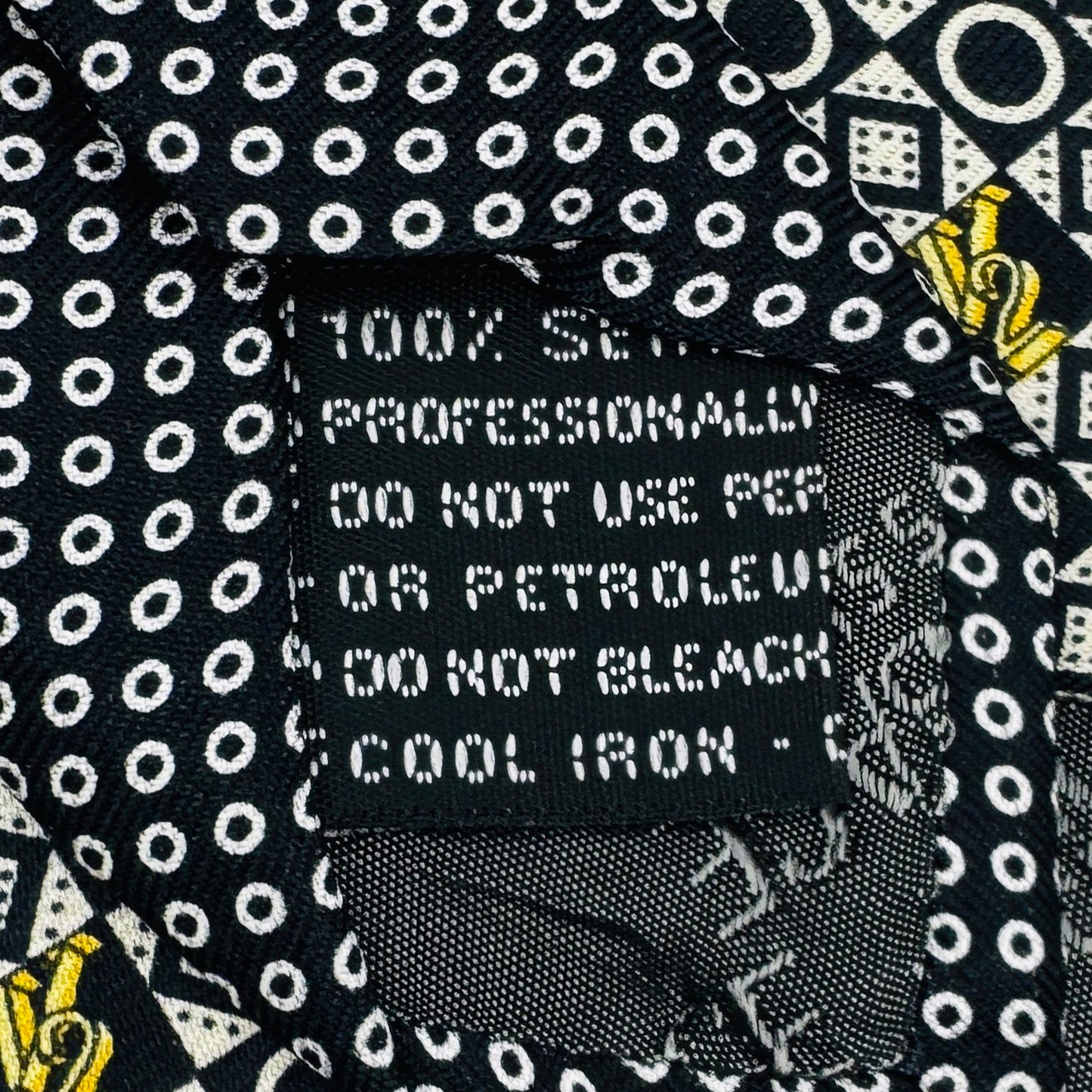 Versace Black 'Geometric Print' Tie (Size Regular)