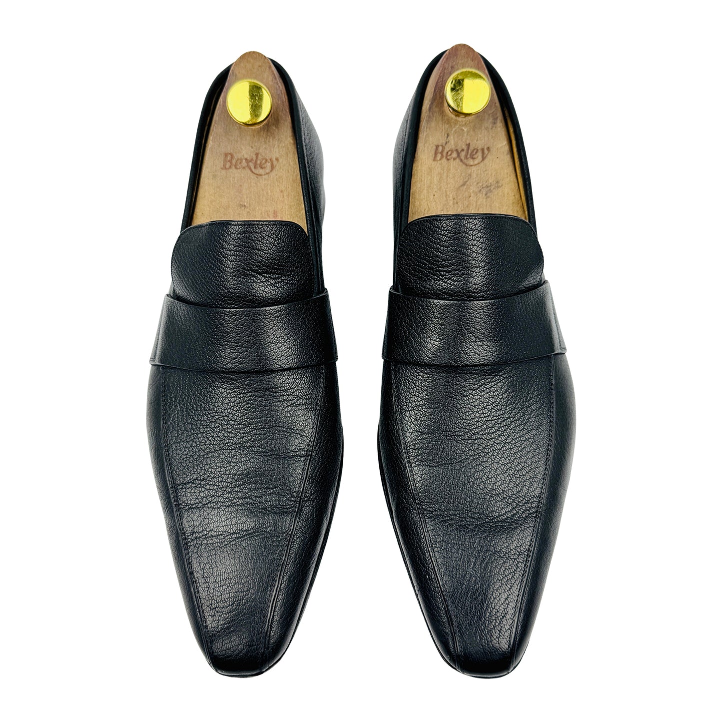 Bally Men's Black Grained Leather Shoes (Size 42.5)