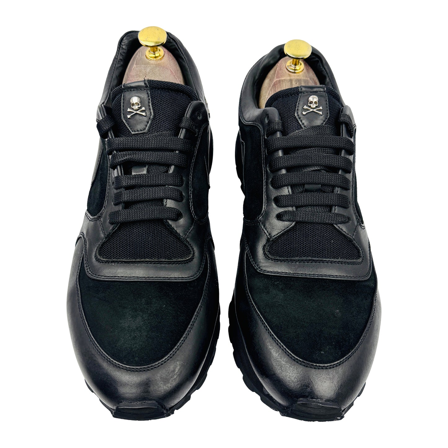 Philipp Plein Black Leather & Suede Sneakers (Size 43/43.5)