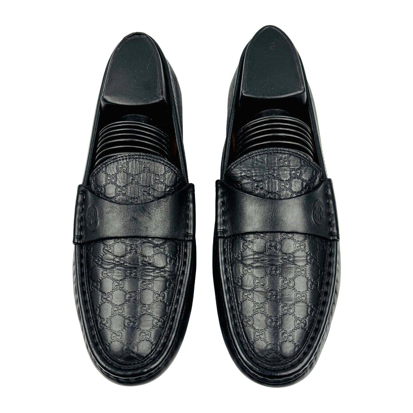 Gucci Black Guccissima Leather Driving Loafers (Size 38.5/39)