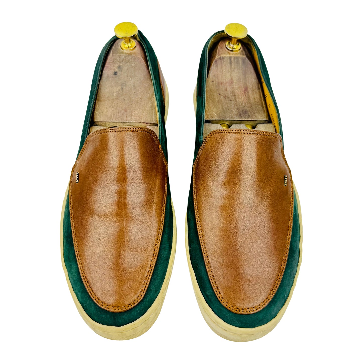Bally Men's 'Brown Green' Slip-On Shoes (Size 41/41.5)