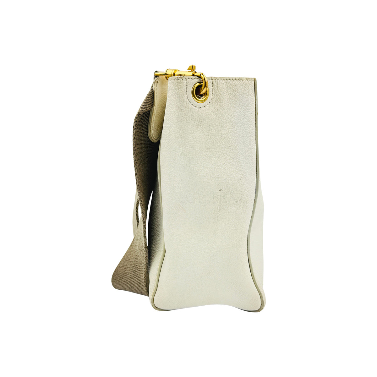 Celine Seau Sangle White Bucket Bag