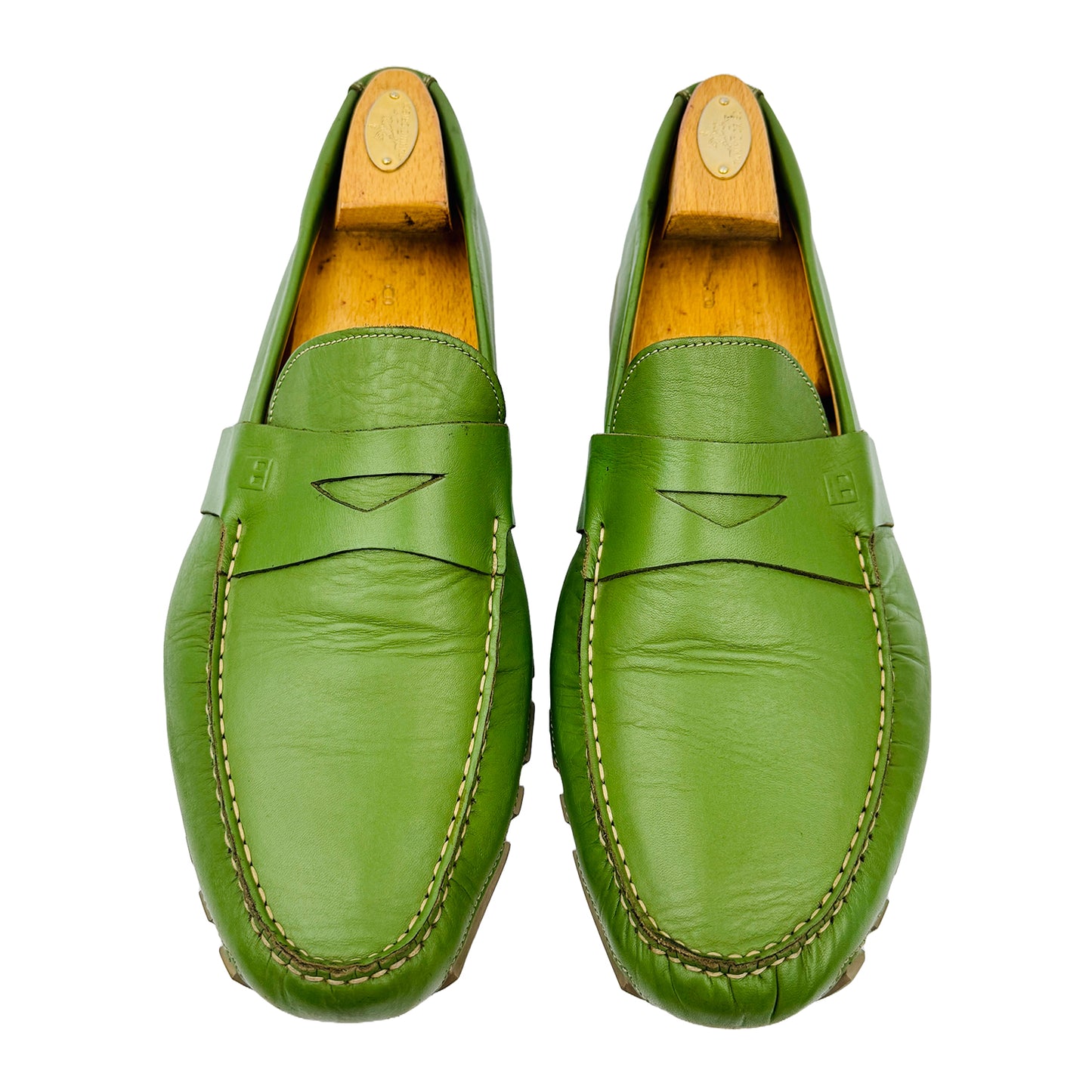 Bally Men's Saturno Green Leather Loafers (Size 45.5/46) - SATURNO-02