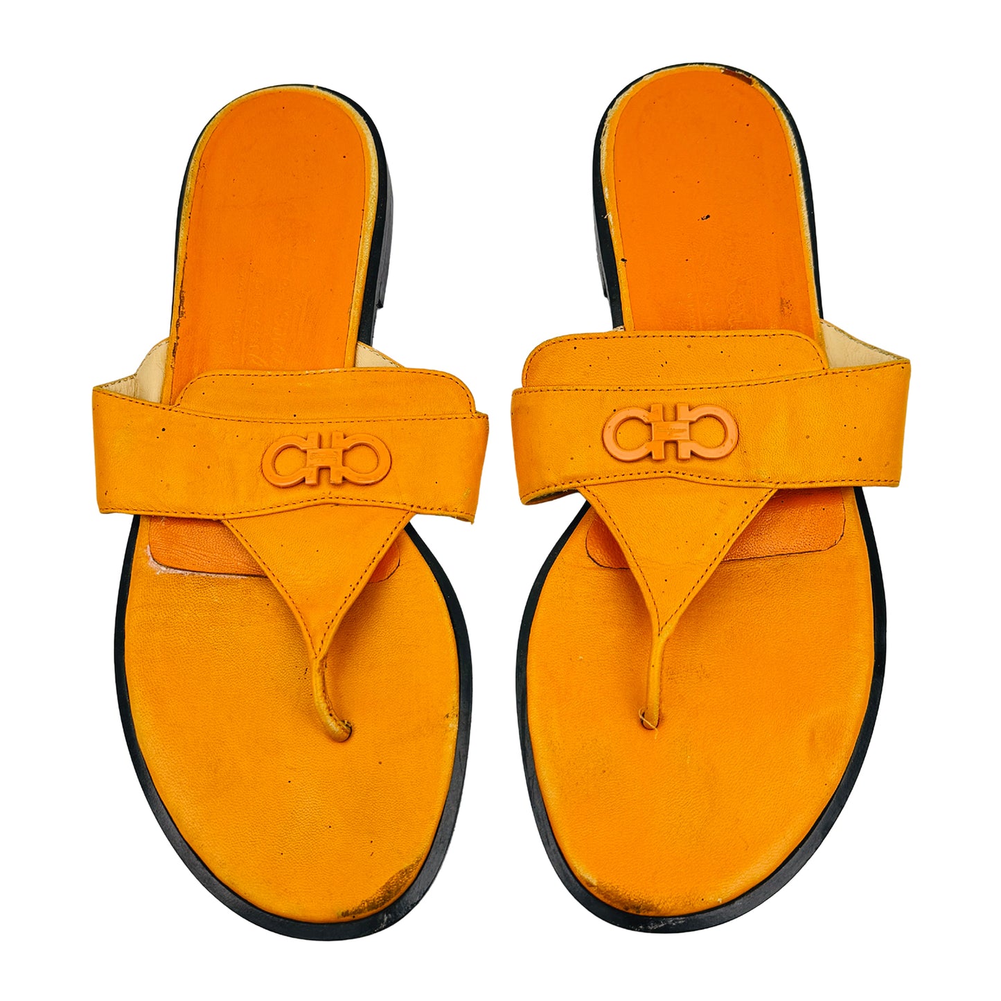 Salvatore Ferragamo Orange Flip Flops (Size 39)