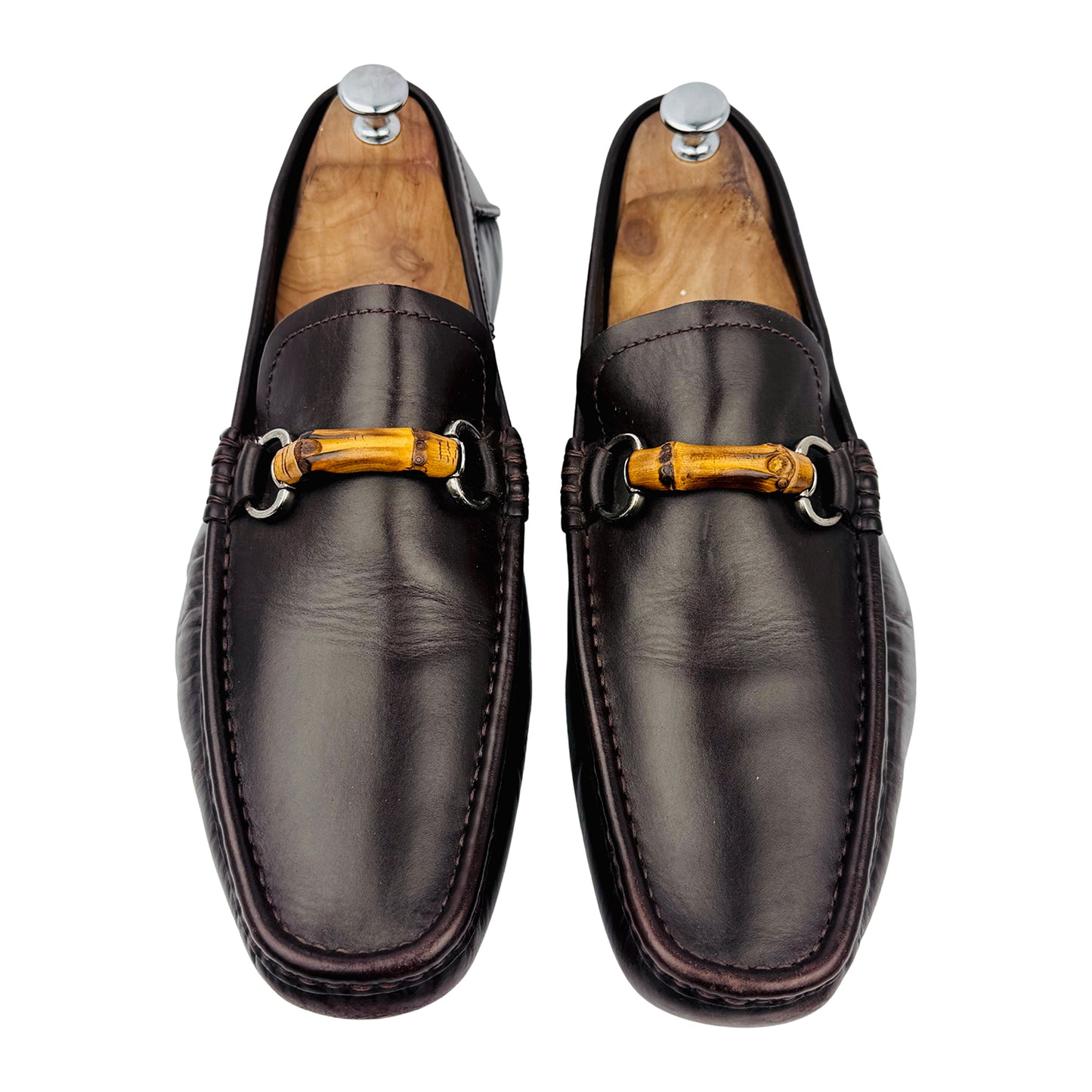 Gucci Men's Bamboo Horsebit Brown Loafers (Size 44.5/45)
