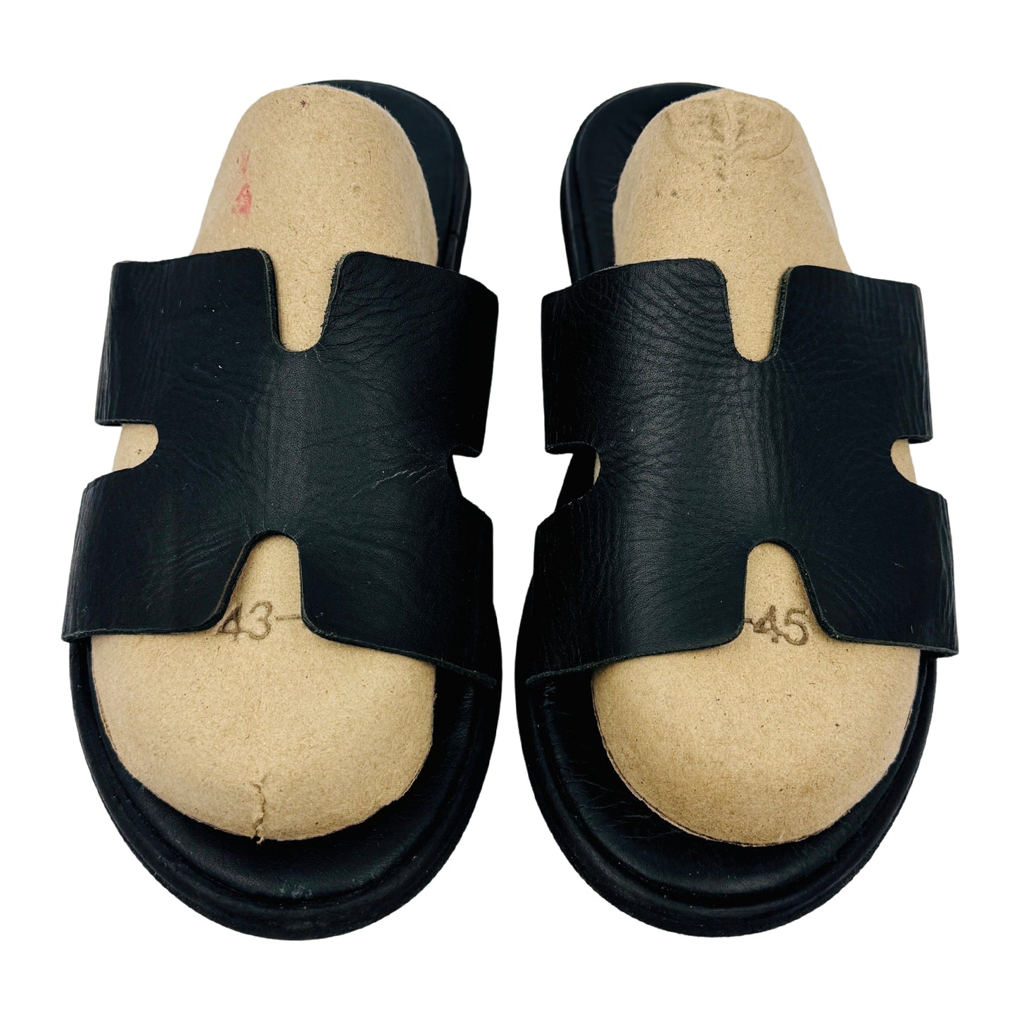 Hermes Men's Izmir Sandal Black Slides (Size 42)