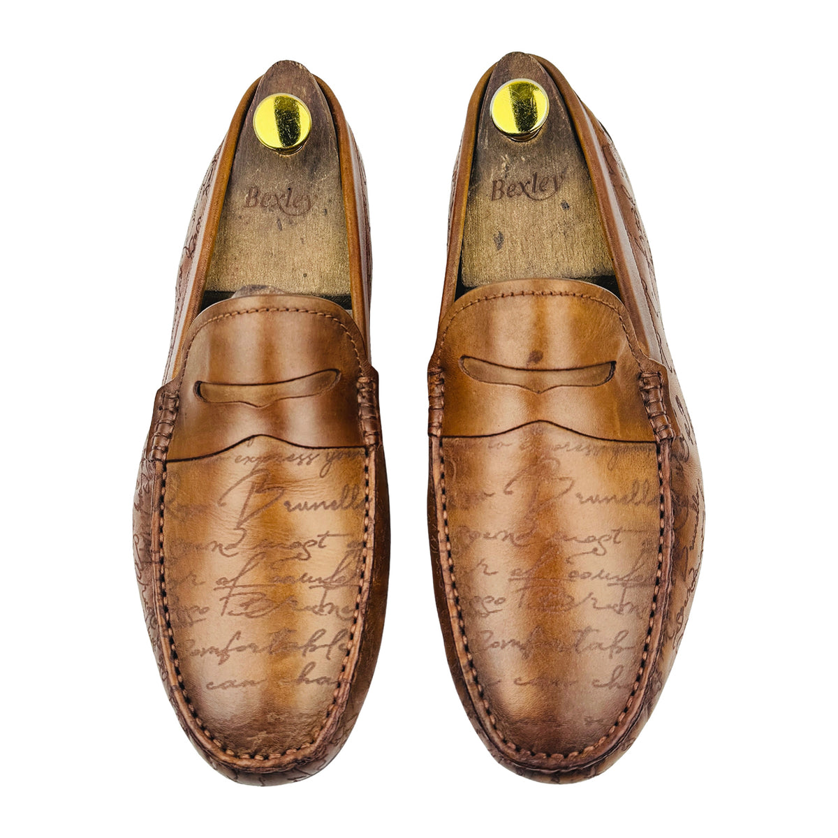 Rosso Brunello Signato Tan Brown Leather Penny Loafers (Size 42.5/43)