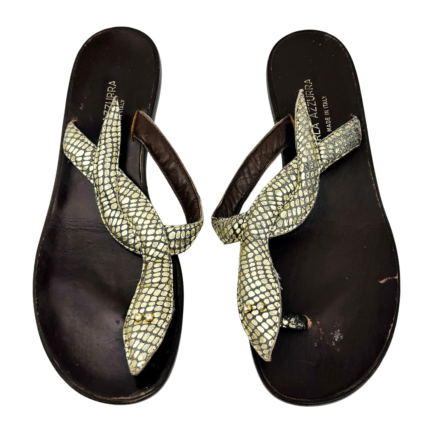 Perla Azzurra Women's Thong Sandal Slides (Size 37)