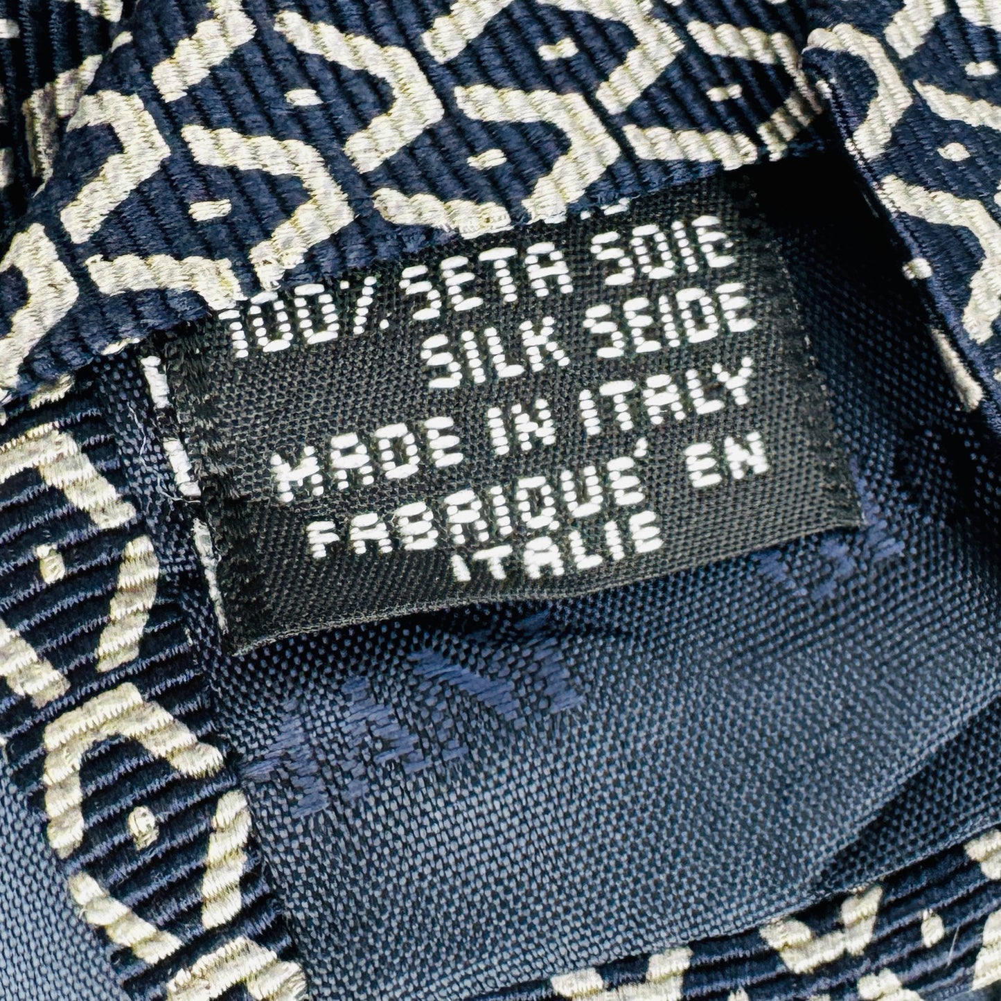 Armani Dark Navy 'Geometric Pattern' Tie (Size Regular)