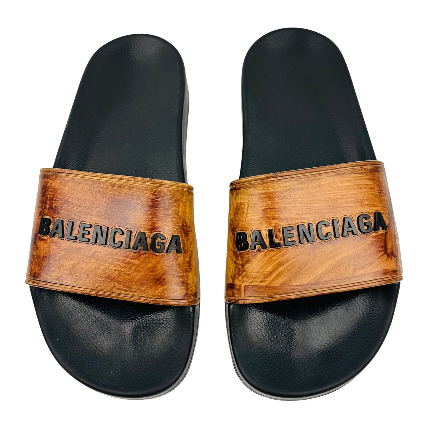 Balenciaga Pool 'Brown Black' Slides (Size 38)
