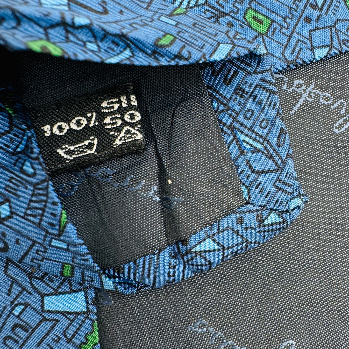 Salvatore Ferragamo Blue 'Intricate Abstract Pattern' Tie (Size Regular)
