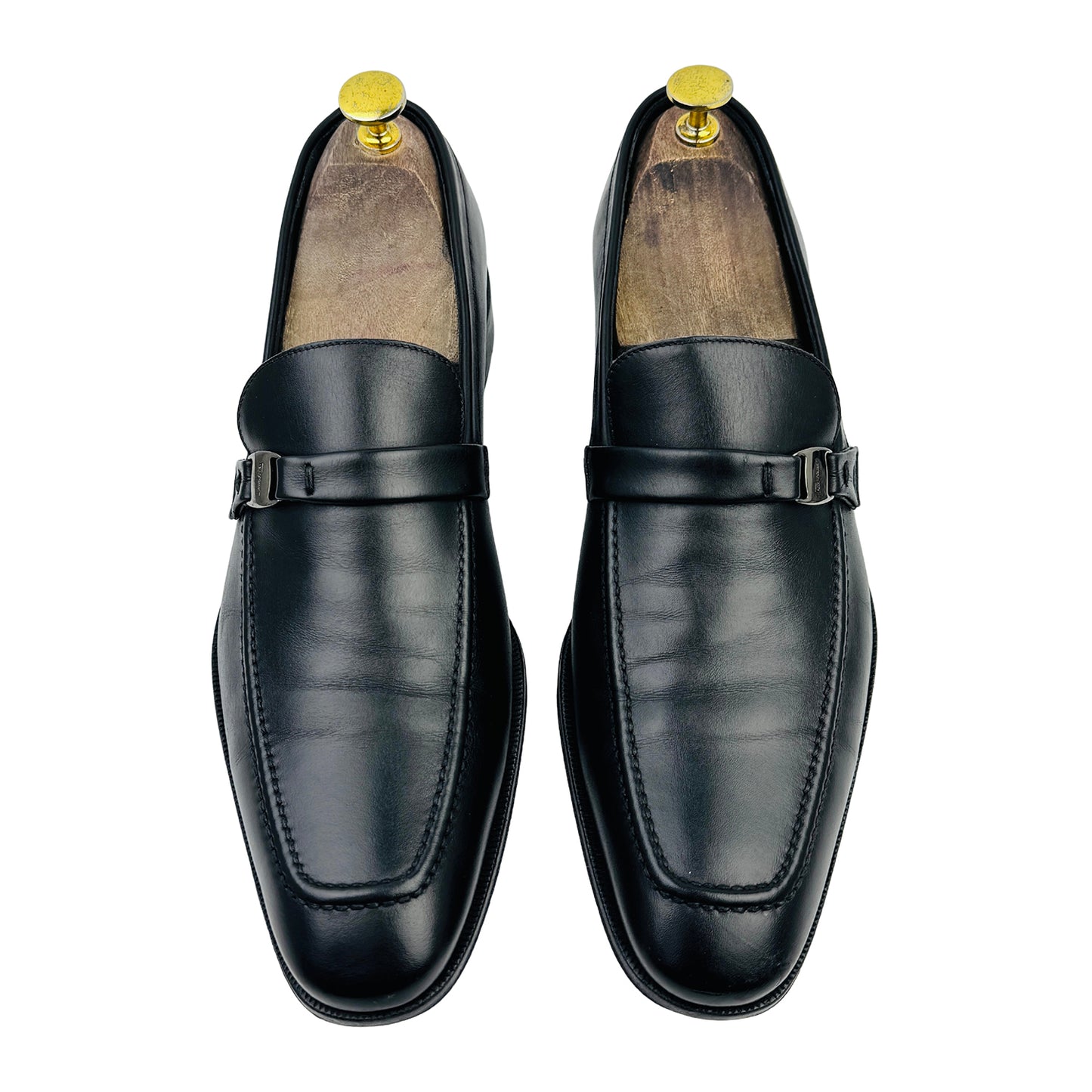 Salvatore Ferragamo Black Leather Loafers (Size 42)