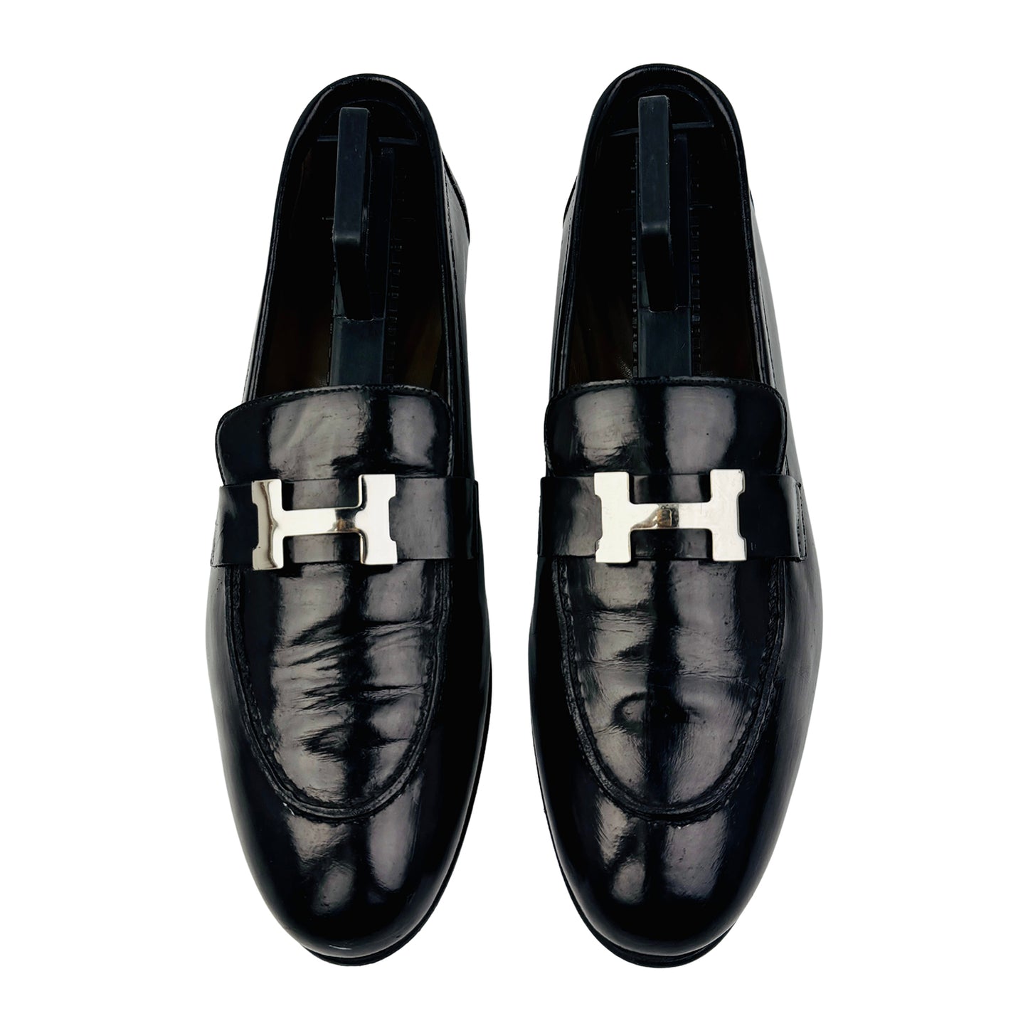Hermès Women's Black Leather Loafers (Size 36/36.5)
