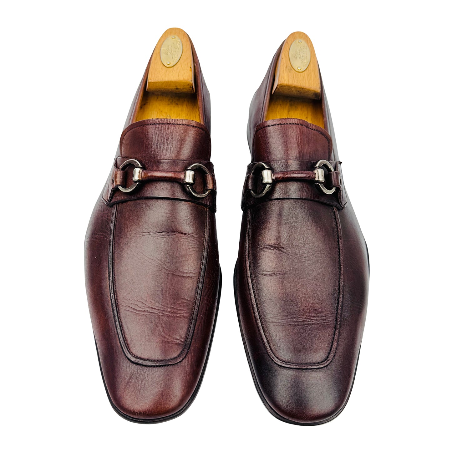 Magnanni Burgundy Leather Horsebit Loafers (Size 42.5) - 16482