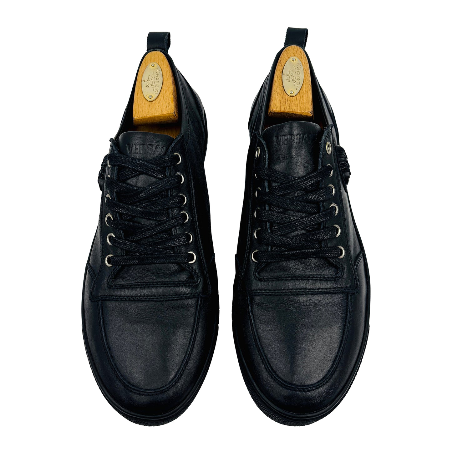 Versace Men's Medusa Black Leather Sneakers (Size 43)