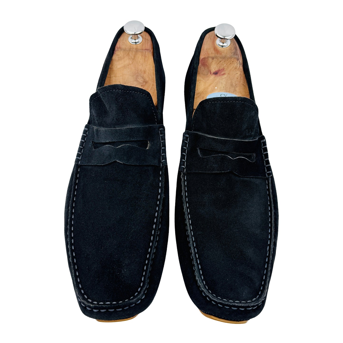 Bally Men's Pilot Driver Navy Blue Loafers (Size 45.5/46)