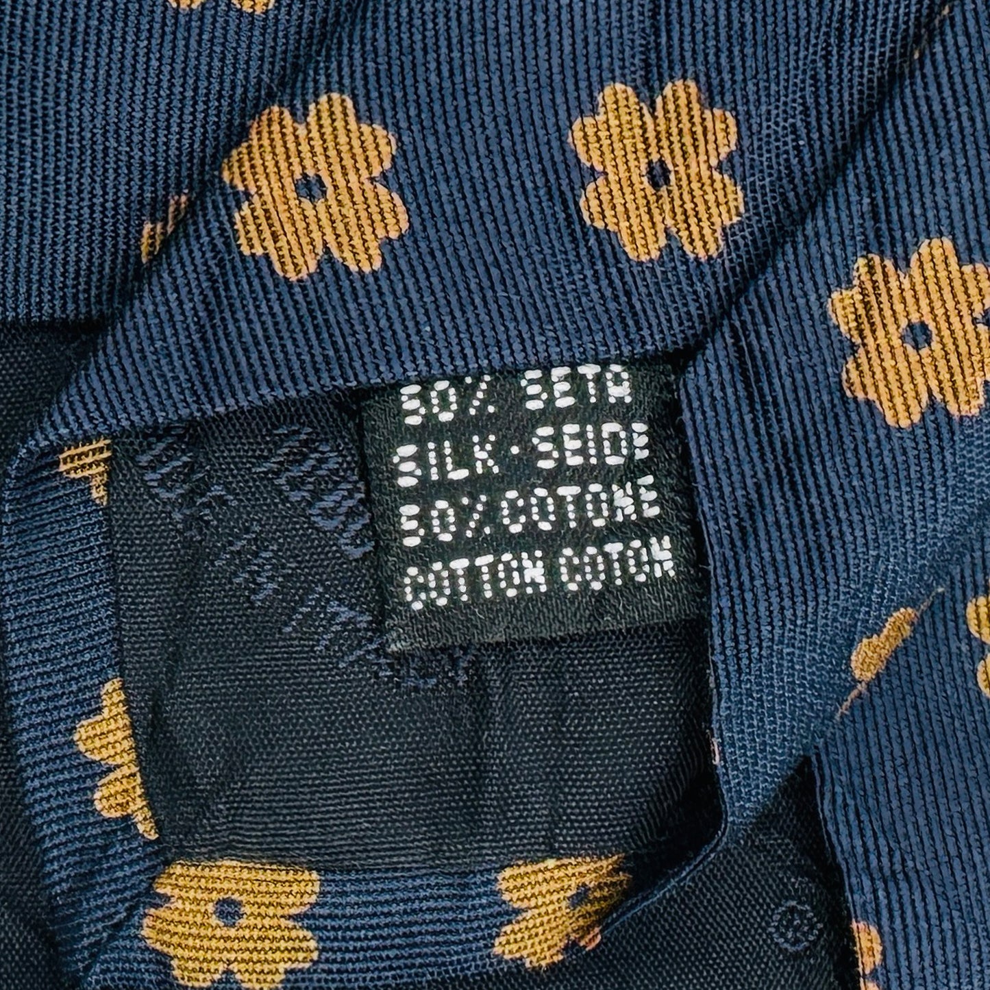 A. Picci Dark Navy 'Floral Pattern' Tie (Size Regular)