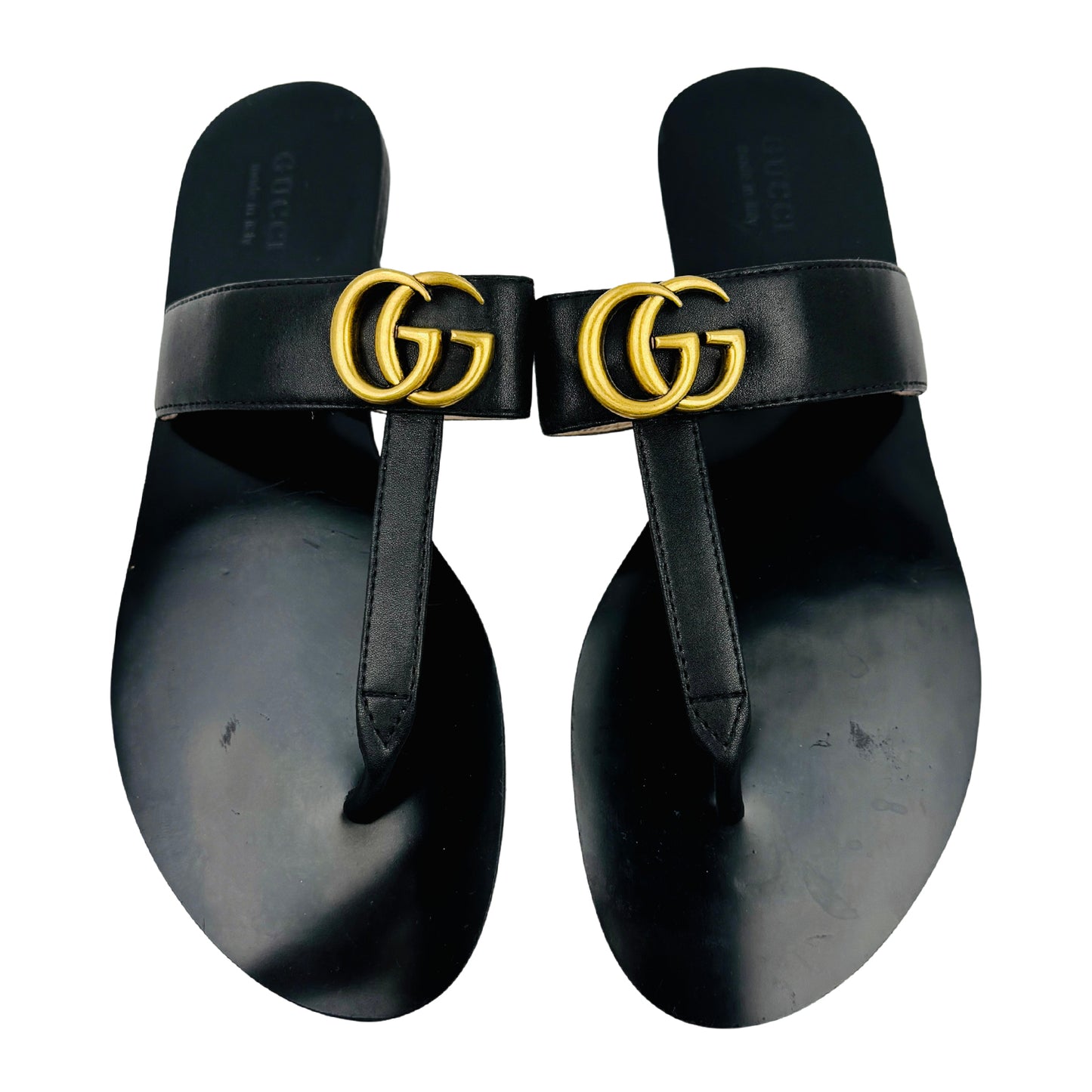 Gucci Black Double G Thong Sandal Slippers (Size 41)