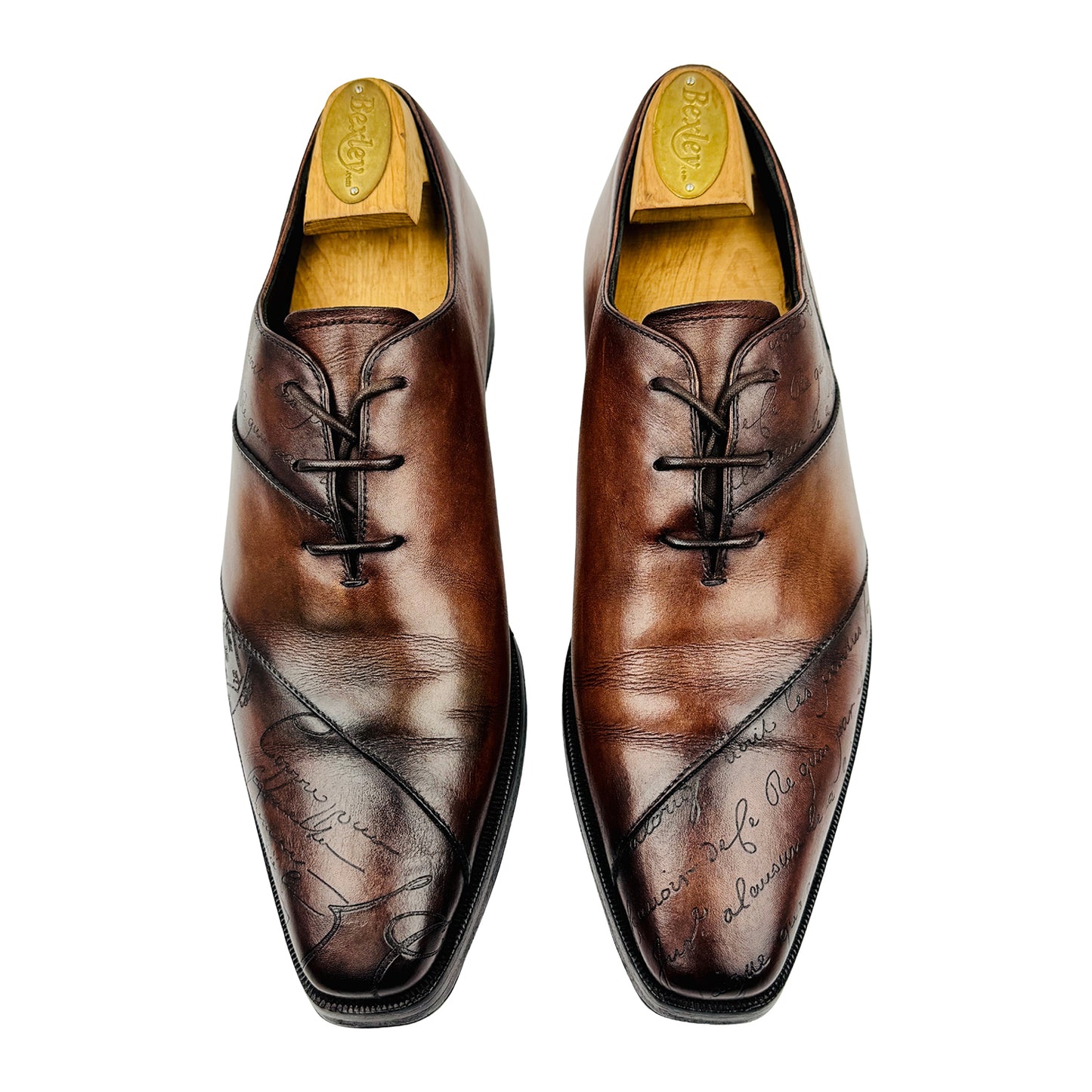 Berluti Alessandro Scritto Brown Leather Oxfords (Size 41)