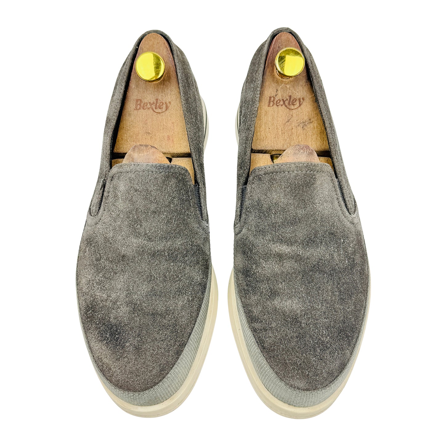 Prada Men's Grey Suede Shoes (Size 42.5)