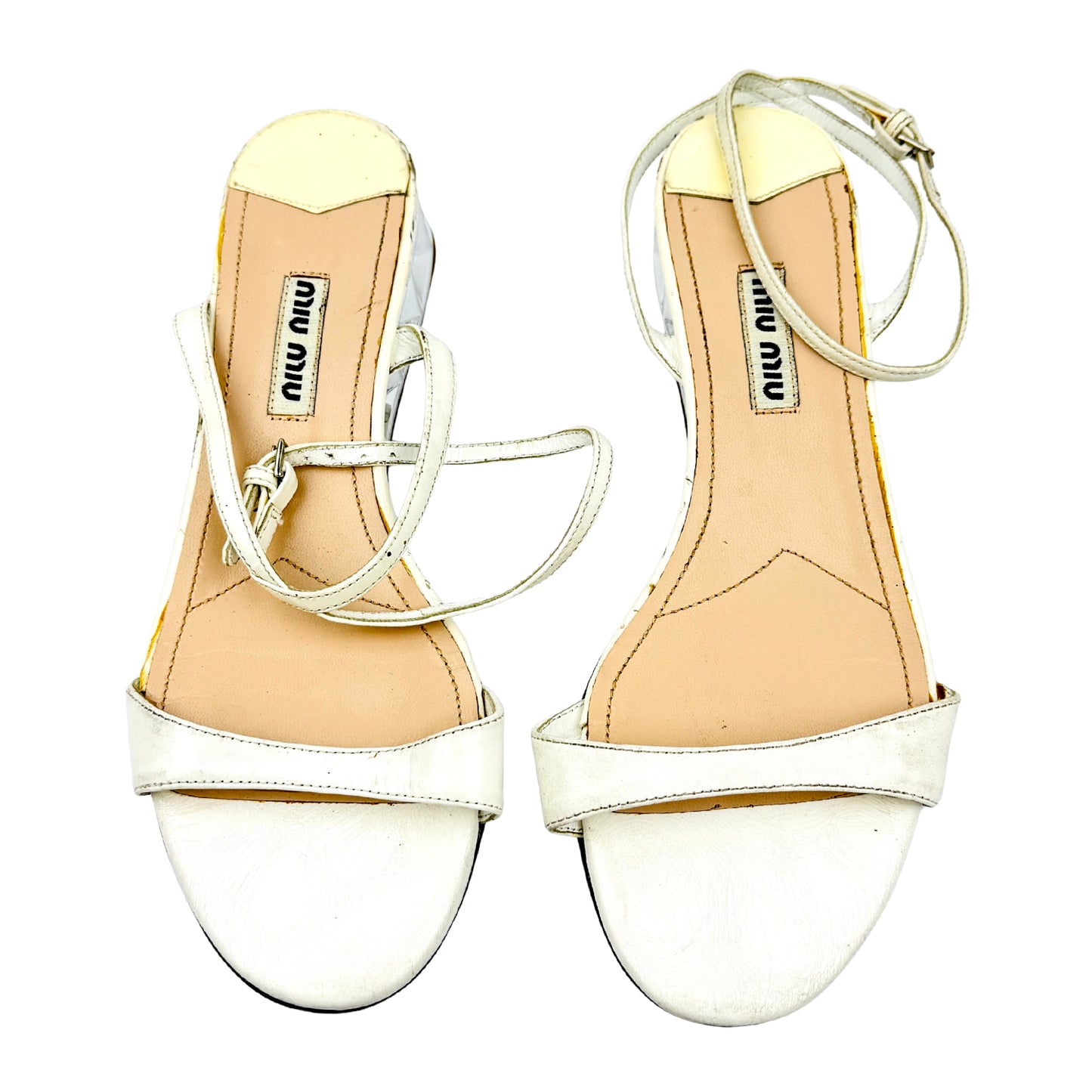 Miu Miu Women's White Leather Sandals (Size 37)