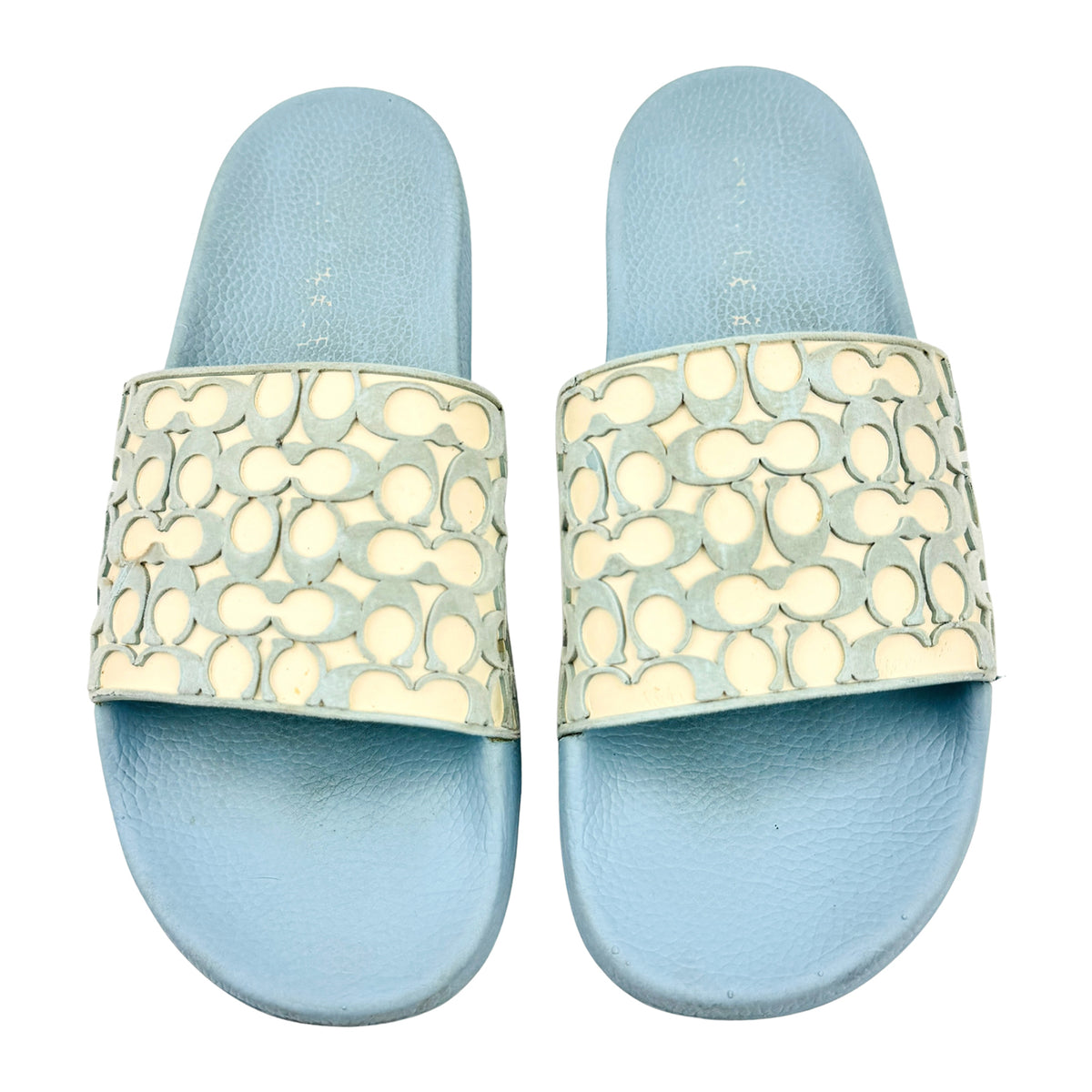 Coach Udele Sport Light Blue Slides (Size 41.5)