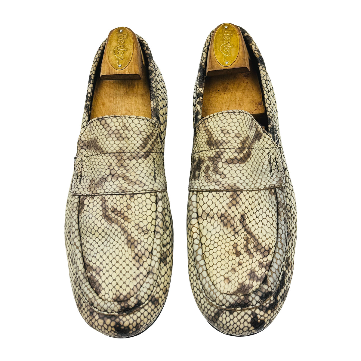 Emporio Armani Python Print Leather Loafers (Size 40)