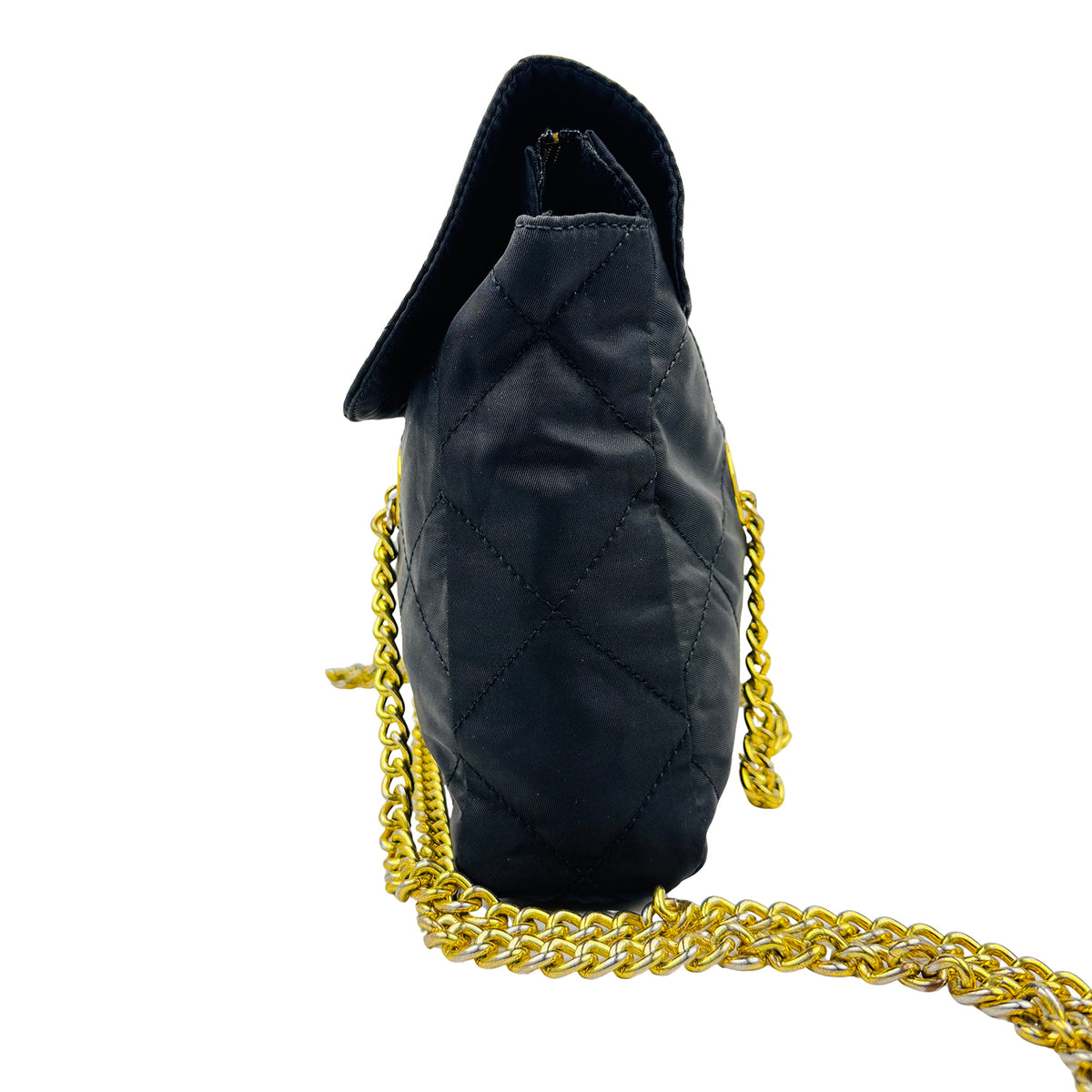 Prada Tessuto Impuntu Quilted Flap Chain Shoulder Bag