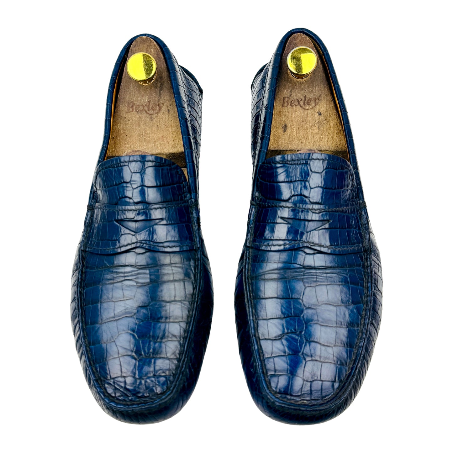 Prada Croc-Embossed Penny Driving Loafers (Size 44)