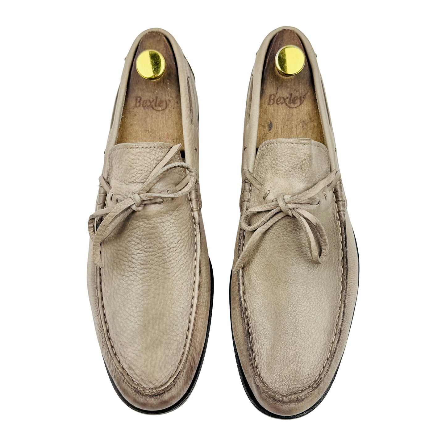 Santoni Men's Beige Leather Loafers (Size 42)