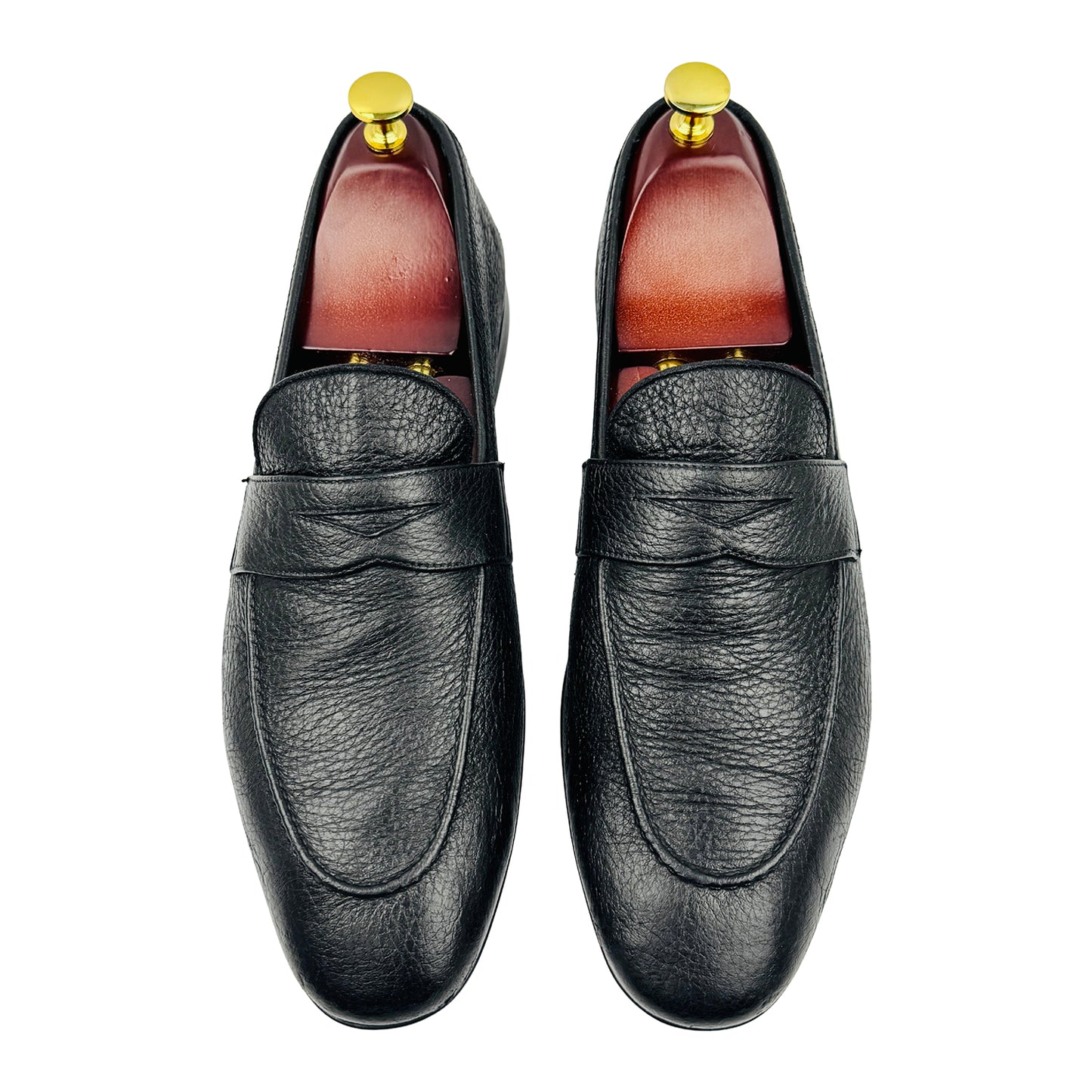 Moreschi Men's Black Leather Penny Loafers (Size 43)