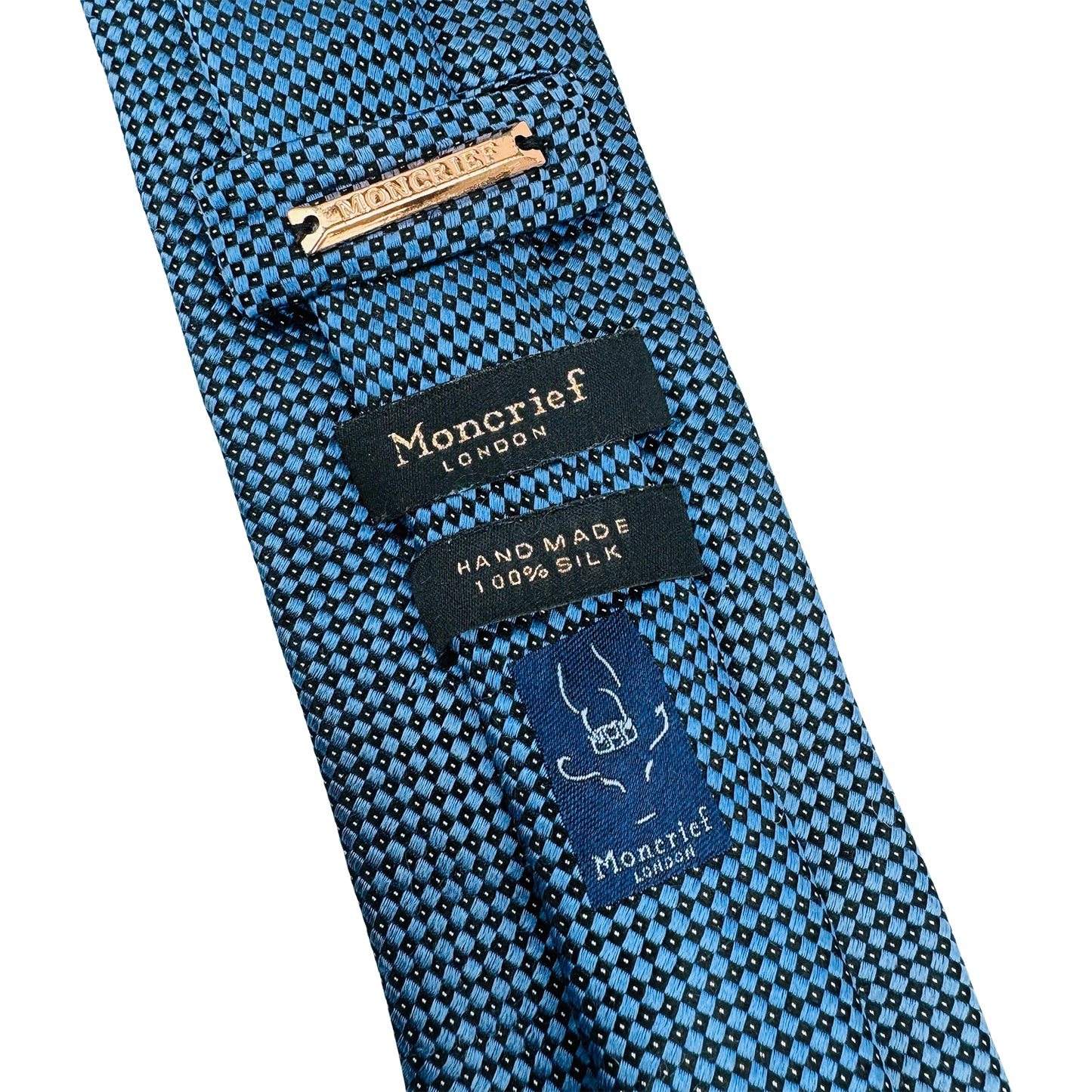 Moncrief London Blue 'Geometric Pattern' Tie (Size Regular)