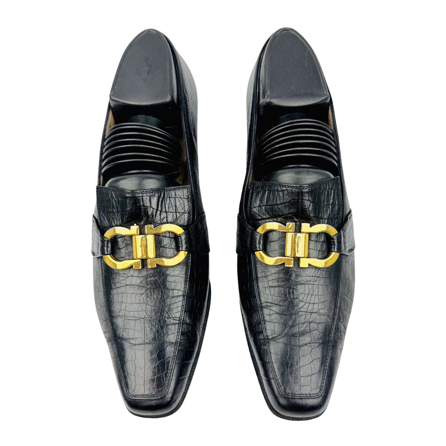 Salvatore Ferragamo Alligator Effect Leather Loafers (Size 39/39.5)