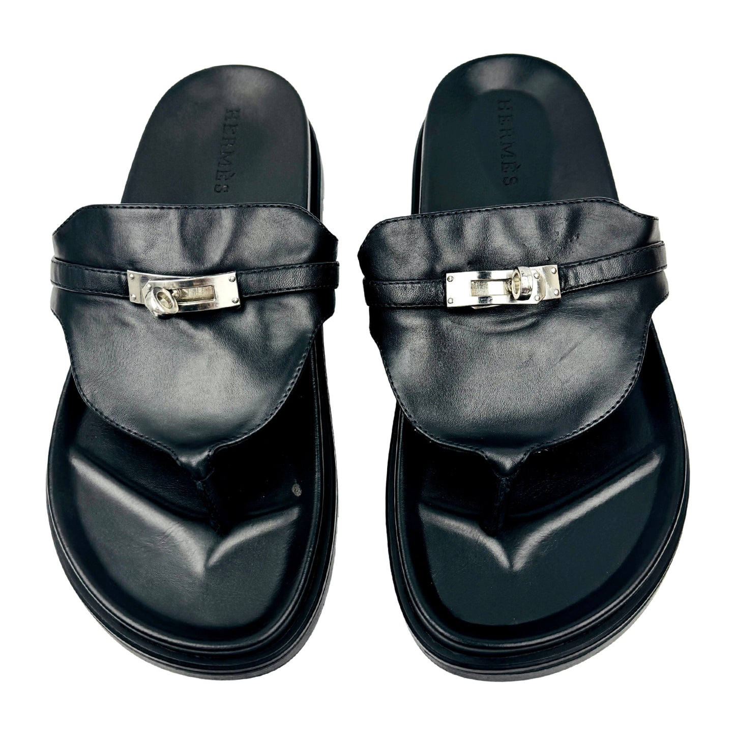 Hermès Empire Black Sandal Slides (Size 39)