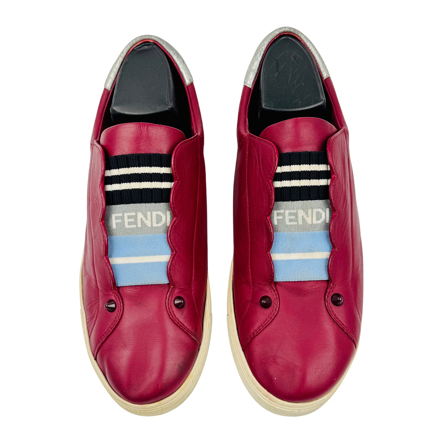Fendi Rockoko Scalloped 'Burgundy' Leather Shoes (Size 40)