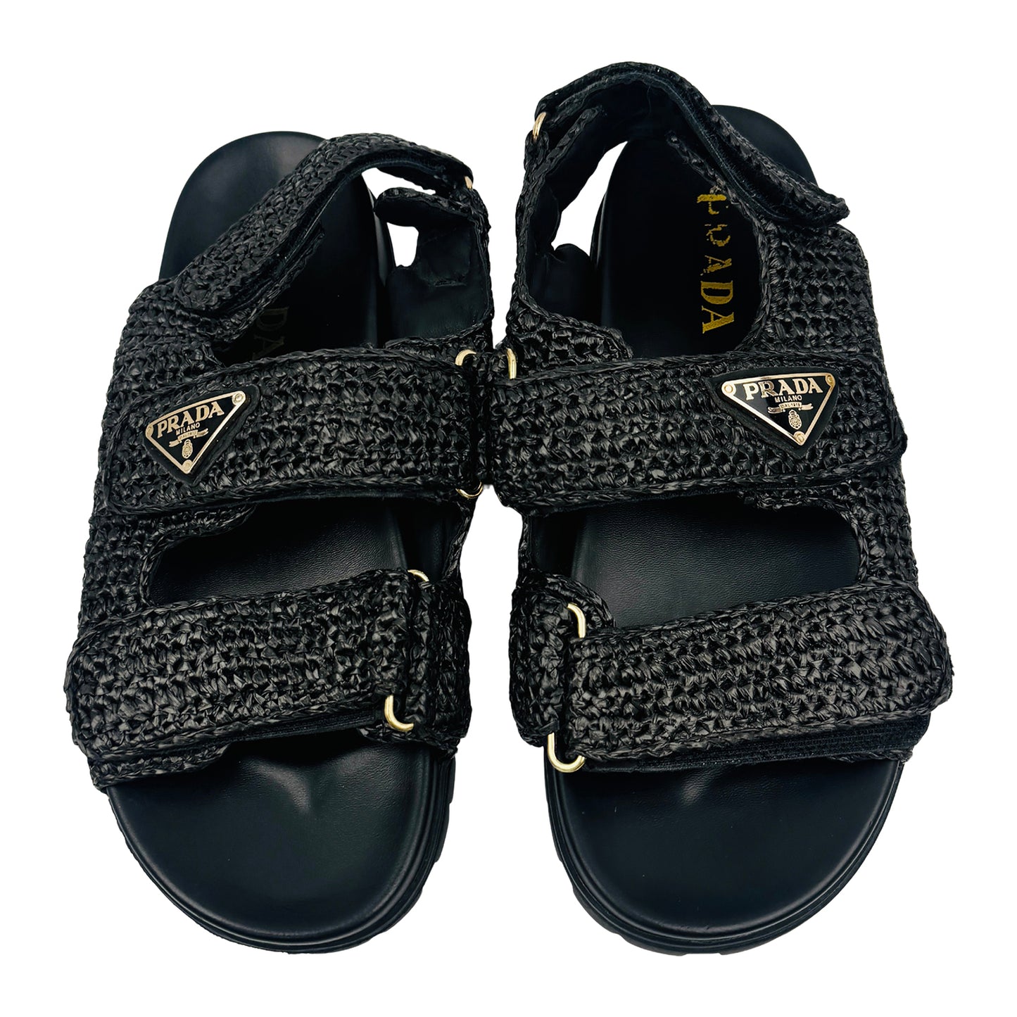 Prada Black Viscose yarn SlingBack Sandals (Size 40)