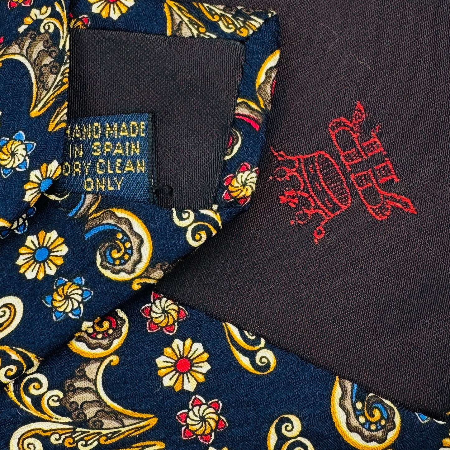 Richel Royal Navy 'Baroque Motifs' Tie (Size Regular)
