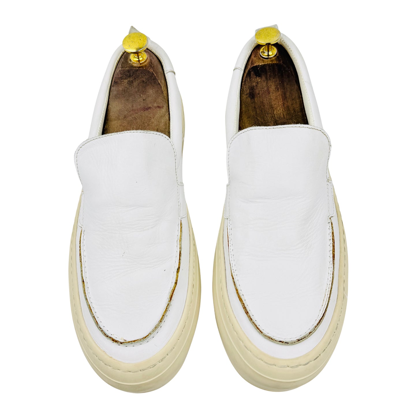 Ted Baker White Leather Platform Shoes (Size 42.5)