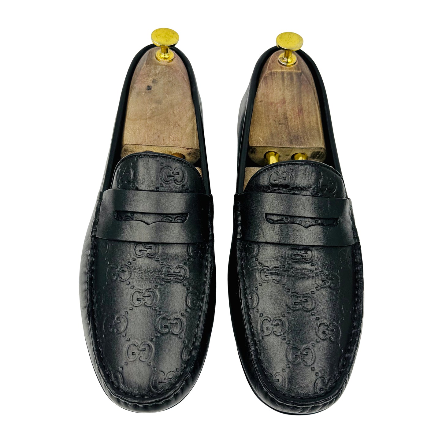 Gucci Men's GG Monogram Black Leather Loafer (Size 43/43.5)