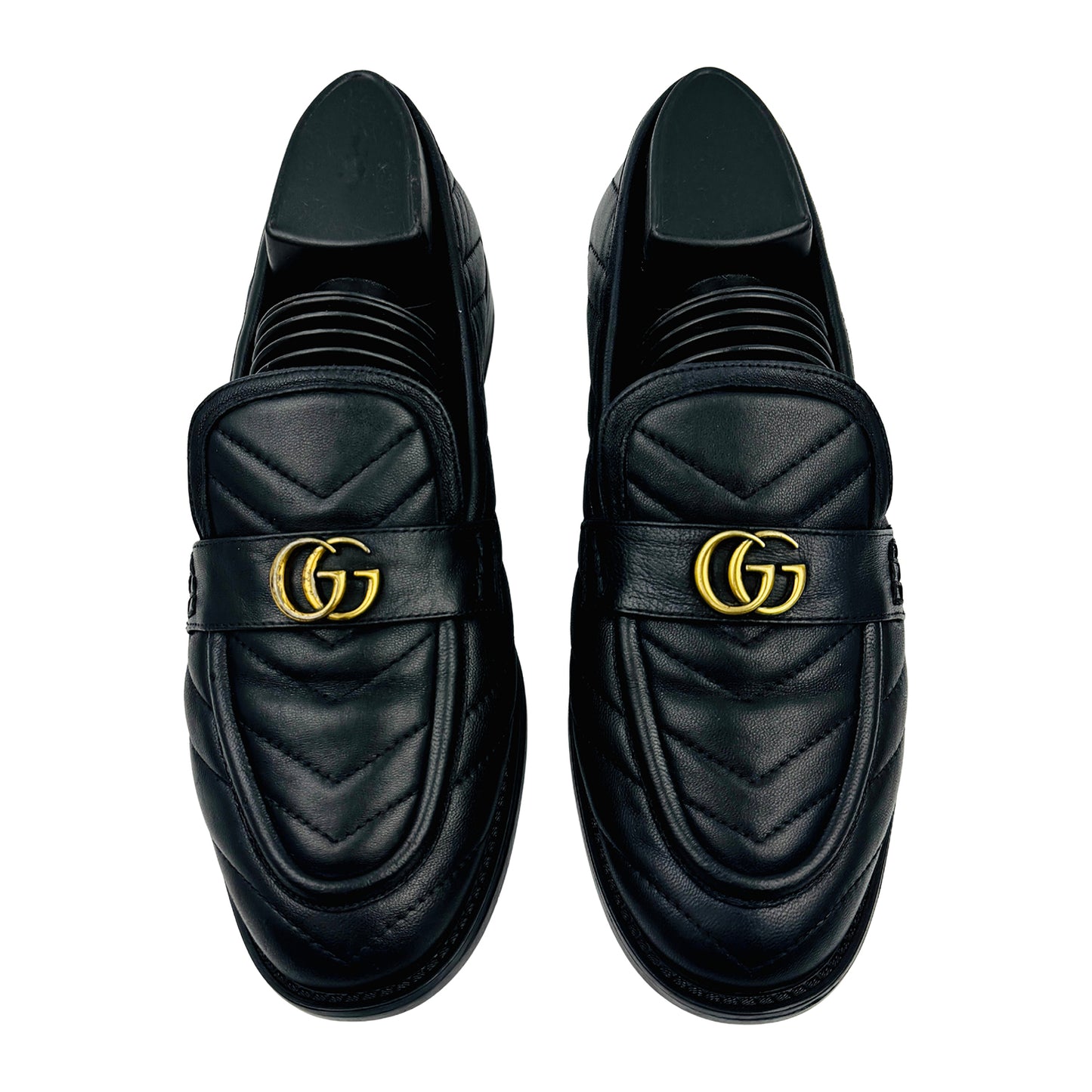 Gucci Double G Marmont Black Leather Loafers (Size 40)