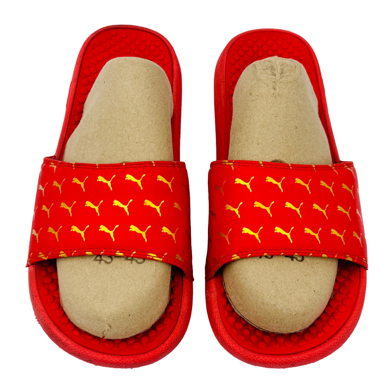 Front image of Puma Cool Cat Red Slippers (Size 42)