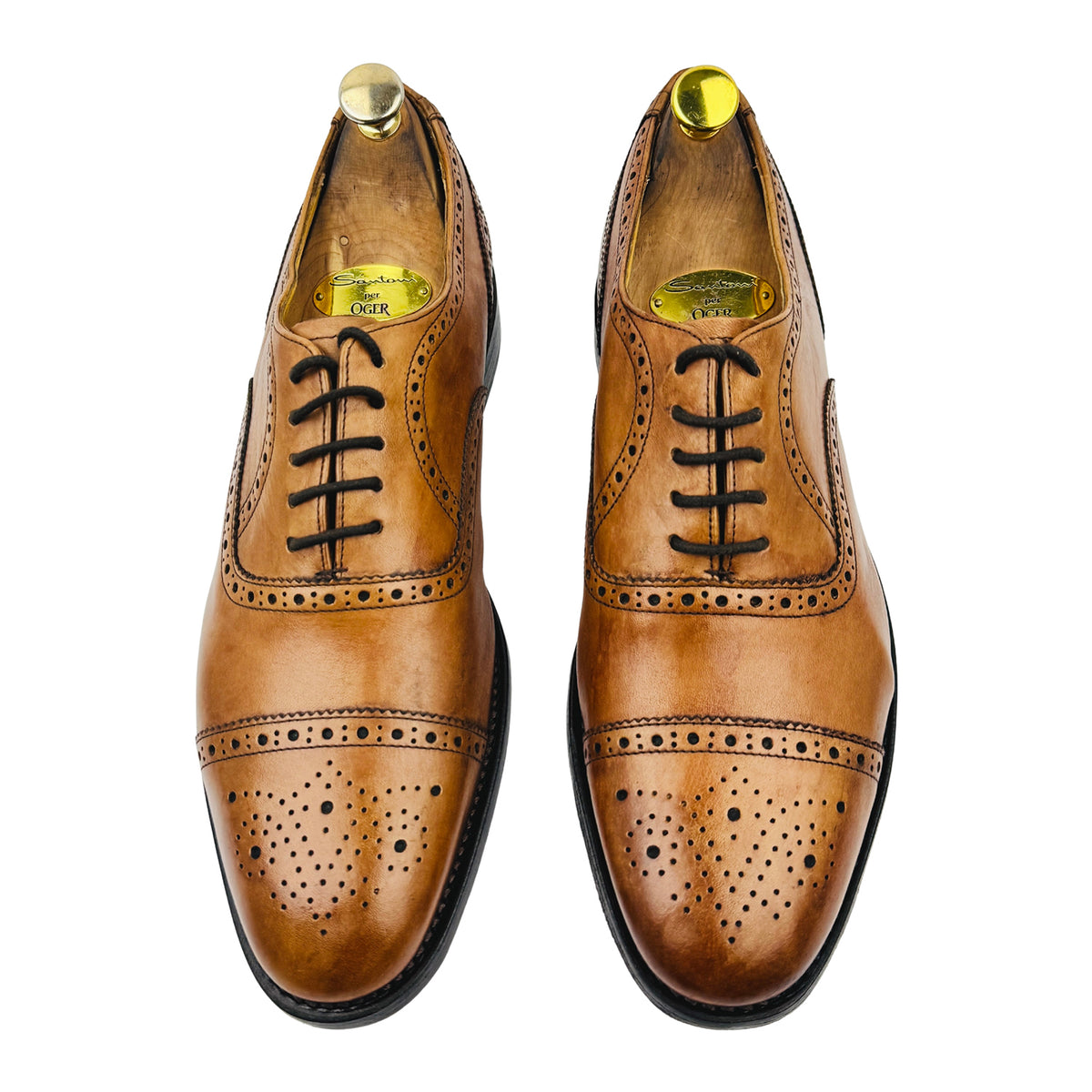 Charles Tyrwhitt Men's Dark Tan Oxfords (Size 44/44.5) - SHC0248CBR