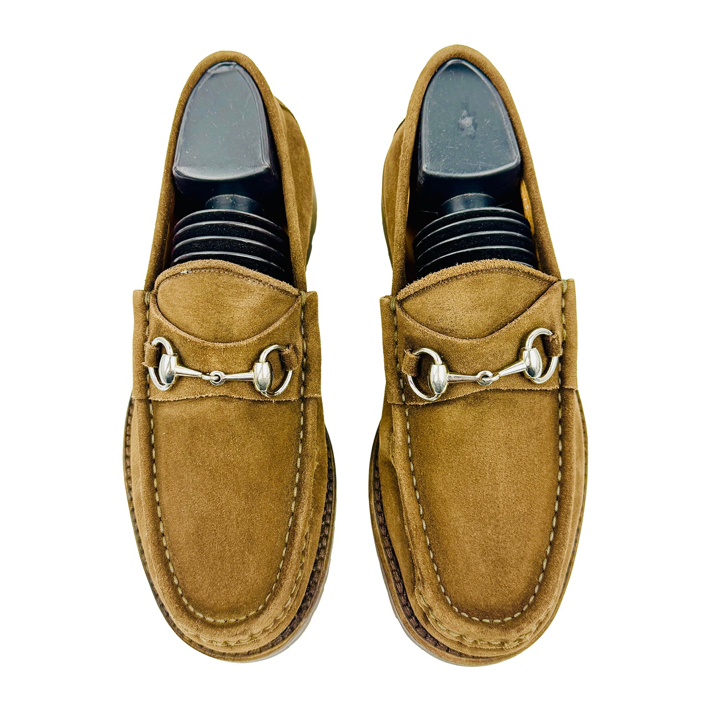 Gucci Suede Brown Horsebit Lug Sole Loafers (Size 41.5)