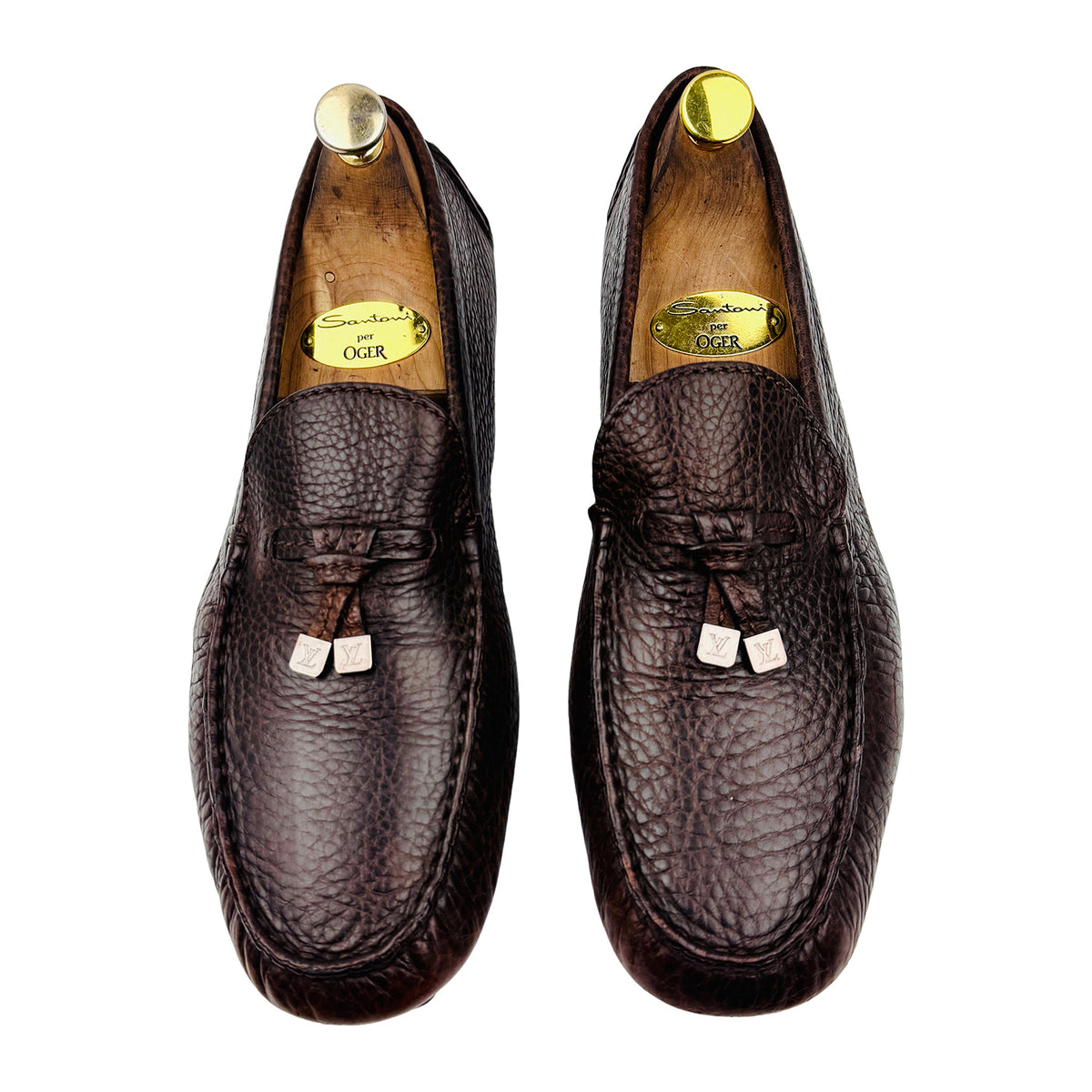 Louis Vuitton Men's Dark Brown 'LV Ornaments' Loafers (Size 43)