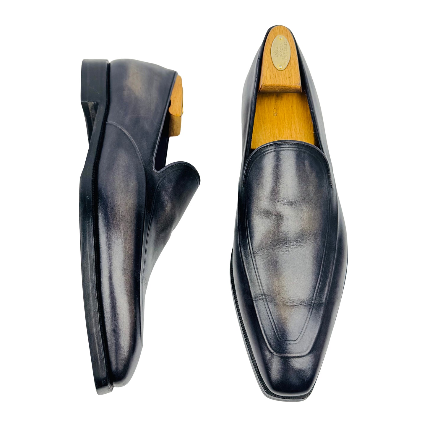 Berluti Men's Black Calf Leather Italian Loafers (Size 44/44.5)